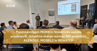 Predstavnikom MORS in Slovenske vojske predstavili  tehnično stanje razvoja RRI projektov ALENOS2, MODEL2 in REWATER